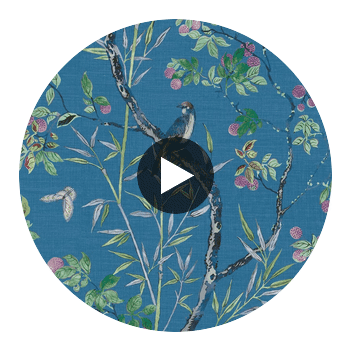 Claire Navy | Thibaut Wallcoverings Circular Swatch | Thibaut