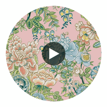 Peony Garden Blush | Thibaut Wallcoverings Circular Swatch | Thibaut