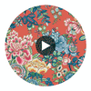 Peony Garden Coral | Thibaut Wallcoverings Circular Swatch | Thibaut