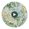 Peony Garden Spa Blue | Thibaut Wallcoverings Circular Swatch | Thibaut