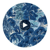 Pagoda Trees Blues | Thibaut Wallcoverings Circular Swatch | Thibaut