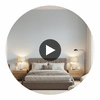 Lindsey Small Scale Blue | Thibaut Wallcoverings Circular Swatch | Thibaut