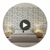 Sussex Hydrangea Soft Blue | Thibaut Wallcoverings Circular Swatch | Thibaut