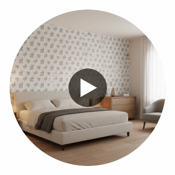 Woodland Beige And Soft Blue Wallpaper | Thibaut Circular Swatch | Thibaut