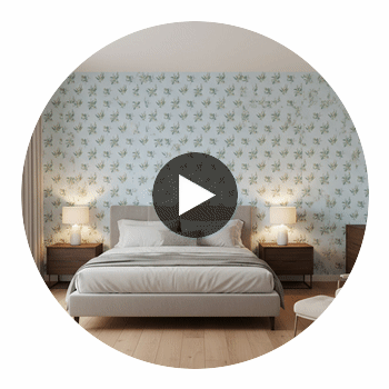 Woodland Blue, Green Wallpaper | Thibaut Circular Swatch | Thibaut