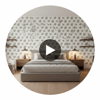 Woodland Green, Blush Wallpaper | Thibaut Circular Swatch | Thibaut