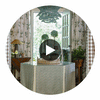 Woodland Green, Cream Wallpaper | Thibaut Circular Swatch | Thibaut