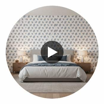 Woodland Blue Wallpaper | Thibaut Circular Swatch | Thibaut