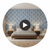 Balmuccia Damask Blue Wallpaper | Thibaut Circular Swatch | Thibaut
