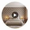 Balmuccia Damask Pewter On Brown Wallpaper | Thibaut Circular Swatch | Thibaut