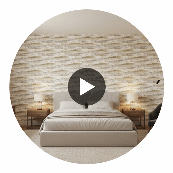 Cielo Clouds Cream Wallpaper | Thibaut Circular Swatch | Thibaut