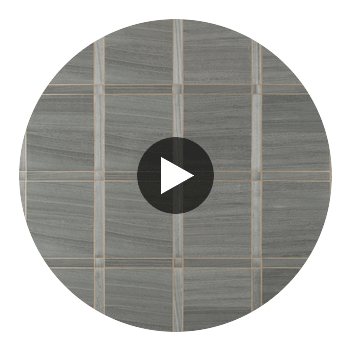 Wood Panel Charcoal and Metallic Gold | Thibaut Wallcoverings Circular Swatch | Thibaut