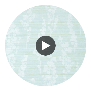 Spring Blooms Soft Green and Blue | Thibaut Wallcoverings Circular Swatch | Thibaut