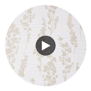 Spring Blooms Metallic Pewter on Lavender | Thibaut Wallcoverings Circular Swatch | Thibaut