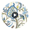 Windsor Blue and Yellow | Thibaut Wallcoverings Circular Swatch | Thibaut