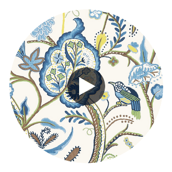 Windsor Blue and Yellow | Thibaut Wallcoverings Circular Swatch | Thibaut