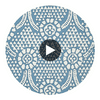 Chamomile Blue and White | Thibaut Wallcoverings Circular Swatch | Thibaut