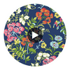 Spring Garden Navy | Thibaut Wallcoverings Circular Swatch | Thibaut