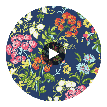 Spring Garden Navy | Thibaut Wallcoverings Circular Swatch | Thibaut