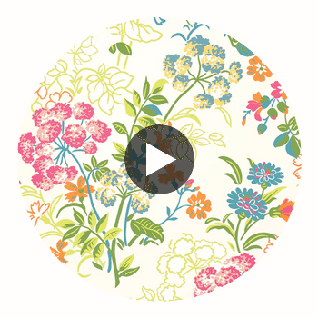Spring Garden Cream | Thibaut Wallcoverings Circular Swatch | Thibaut