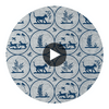 Dooley Navy | Thibaut Wallcoverings Circular Swatch | Thibaut