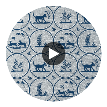 Dooley Navy | Thibaut Wallcoverings Circular Swatch | Thibaut