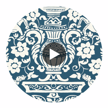 Galway Navy | Thibaut Wallcoverings Circular Swatch | Thibaut