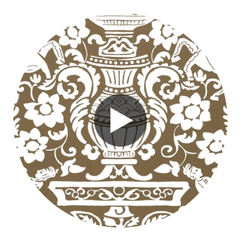 Galway Brown | Thibaut Wallcoverings Circular Swatch | Thibaut