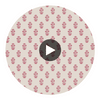 Corwin Raspberry on Natural | Thibaut Wallcoverings Circular Swatch | Thibaut