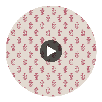 Corwin Raspberry on Natural | Thibaut Wallcoverings Circular Swatch | Thibaut