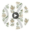 Ribbon Floral Green | Thibaut Wallcoverings Circular Swatch | Thibaut