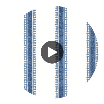 Cambridge Stripe Blue | Thibaut Wallcoverings Circular Swatch | Thibaut