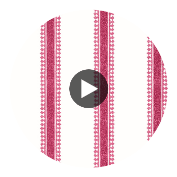 Cambridge Stripe Raspberry | Thibaut Wallcoverings Circular Swatch | Thibaut