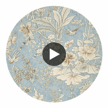Rosalind Spa Blue | Thibaut Wallcoverings Circular Swatch | Thibaut