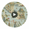 Grand Palace Mist | Thibaut Wallcoverings Circular Swatch | Thibaut