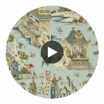 Grand Palace Mist | Thibaut Wallcoverings Circular Swatch | Thibaut
