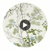 Katsura Cream and Lavender | Thibaut Wallcoverings Circular Swatch | Thibaut