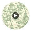 Empress Court Green | Thibaut Wallcoverings Circular Swatch | Thibaut