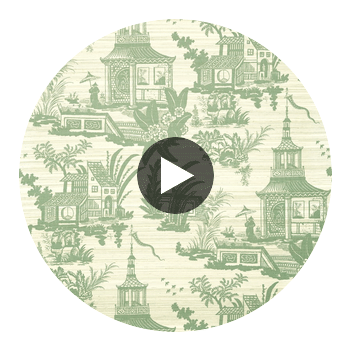 Empress Court Green | Thibaut Wallcoverings Circular Swatch | Thibaut