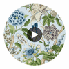 Hill Garden Spa Blue | Thibaut Wallcoverings Circular Swatch | Thibaut