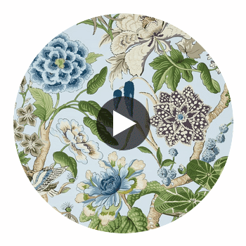 Hill Garden Spa Blue | Thibaut Wallcoverings Circular Swatch | Thibaut