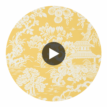 Japanese Garden Yellow | Thibaut Wallcoverings Circular Swatch | Thibaut