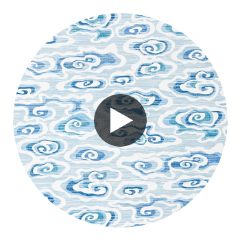 Clear Clouds Blue | Thibaut Wallcoverings Circular Swatch | Thibaut