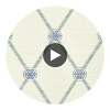 Turnberry Trellis Beige and Green | Thibaut Wallcoverings Circular Swatch | Thibaut