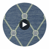 Turnberry Trellis Navy | Thibaut Wallcoverings Circular Swatch | Thibaut