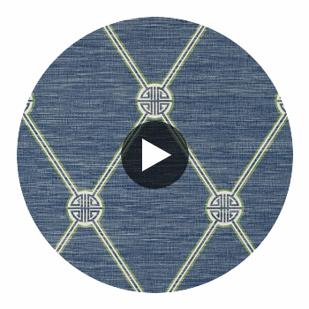 Turnberry Trellis Navy | Thibaut Wallcoverings Circular Swatch | Thibaut