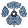 Mulberry Tree Navy | Thibaut Wallcoverings Circular Swatch | Thibaut