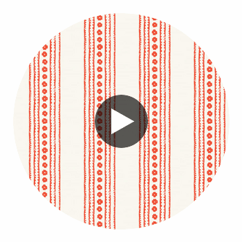 New Haven Stripe Coral | Thibaut Wallcoverings Circular Swatch | Thibaut