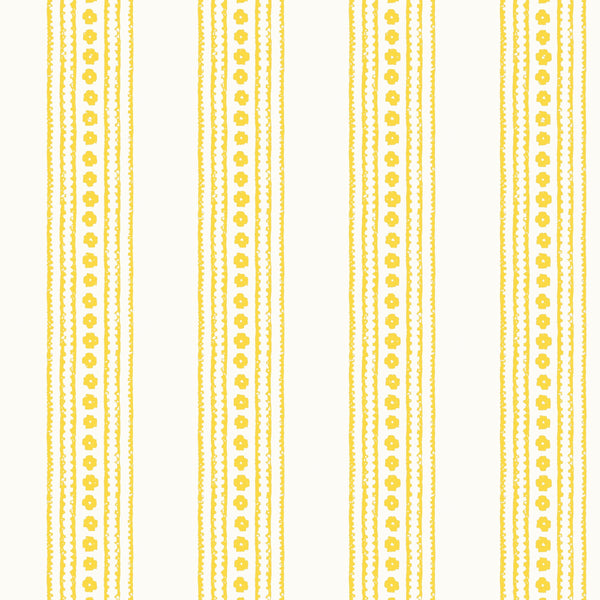 New Haven Stripe Yellow - Yellow Wallcovering | Thibaut