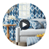Kimono Geometric Navy Wallpaper | Thibaut Circular Swatch | Thibaut